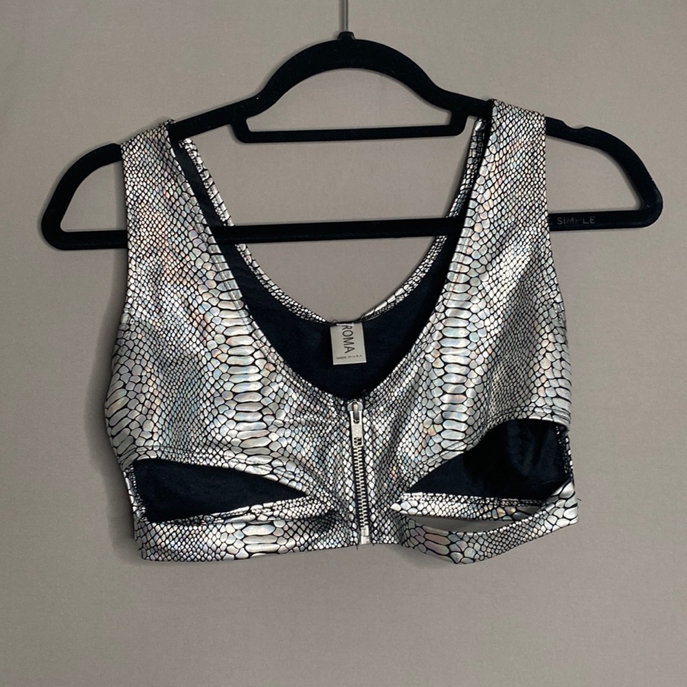 Dolls kill metallic cut out shirt Coachella